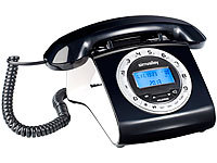 simvalley communications Schnurgebundenes Retro-Festnetztelefon, schwarz (refurbished)