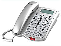 simvalley communications Großtasten-Telefon XLF-40, silber; Großtasten-Senioren-Telefone, Tisch-TelefoneFestnetztelefone schnurgebundenGroßtasten-TelefoneTelefone mit SchnurHaustelefoneWandtelefoneTastentelefoneTelephones Großtasten-Senioren-Telefone, Tisch-TelefoneFestnetztelefone schnurgebundenGroßtasten-TelefoneTelefone mit SchnurHaustelefoneWandtelefoneTastentelefoneTelephones 