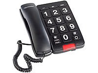 simvalley communications Großtasten-Telefon XLF-20, schwarz; Großtasten-Senioren-Telefone, Tisch-TelefoneFestnetztelefone schnurgebundenGroßtasten-TelefoneTelefone mit SchnurHaustelefoneWandtelefoneTastentelefoneTelephones 