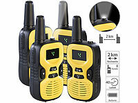 simvalley communications 4er-Set Walkie-Talkie-Funkgeräte, 8 Kanälen, 446 MHz, 2 km Reichweite; Walkie-Talkie Headsets Walkie-Talkie Headsets 